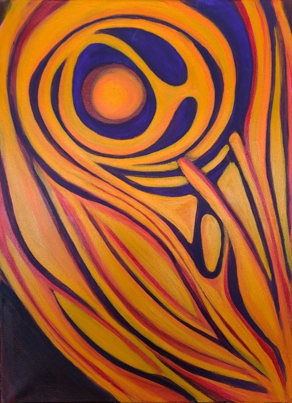 Collective Energy, 2020, Acrylic on canvas, 24 × 18 × 0.75 in.